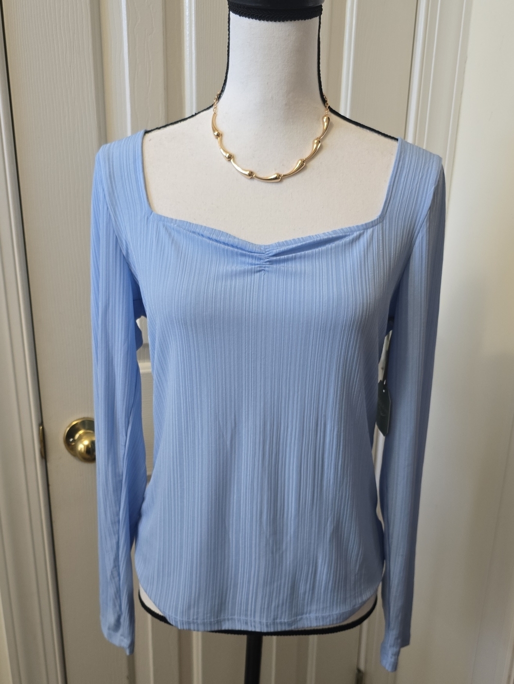 RYEGRASS BRAND WOMEN'S PERIWINKLE BLUE LONG SLEEVES PULLOVER TOP SIZE LARGE